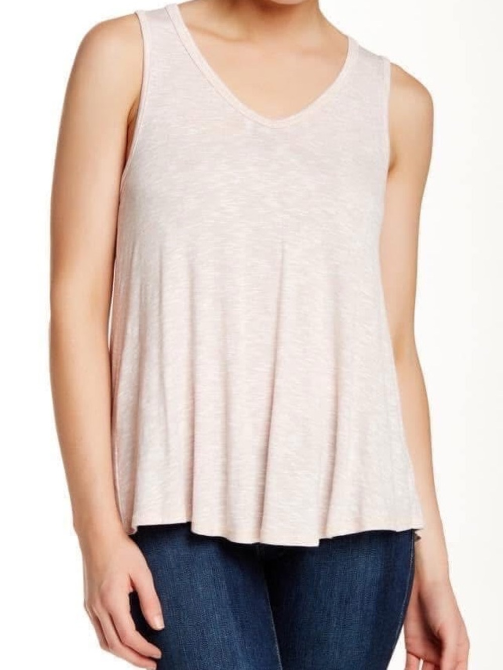 NWT Gibson Zipper Back Blush Swing V-Neck Tank Top—Size Large Petite